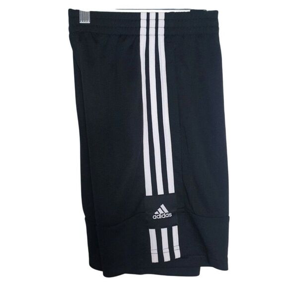 Adidas Boys 3-Striped Shorts YMD 3G Speed X Iconic Black White Athletic Sports - Picture 2 of 6